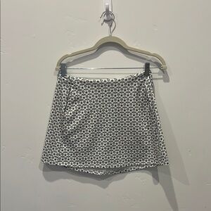 Chic  green and White Patterned  mini Skirt